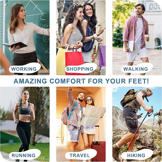 2 Pair -Shoe Inserts for Womens Memory Foam Insoles,Replacement Insoles for Work Boots Running Shoes, Cushion Shock Absorbing for Foot Pain Relief, Comfort Breathable Inner Soles 37EU,US6