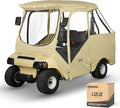 10L0L Golf Cart Driving Enclosure for Club Car DS, 2/4 Passenger Short Roof, Waterproof Windproof Heavy Duty 600D Rain Cover with 4-Sided Clear Windows & Durable Door Zipper All-Weather Protection