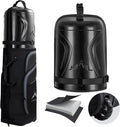 Golf Travel Bag with PC Hard Case Top, 1680D Heavy Duty Oxford Fabric Golf clubs Travel Bags for Airlines with Wheels, Wear-Resistant, Foldable