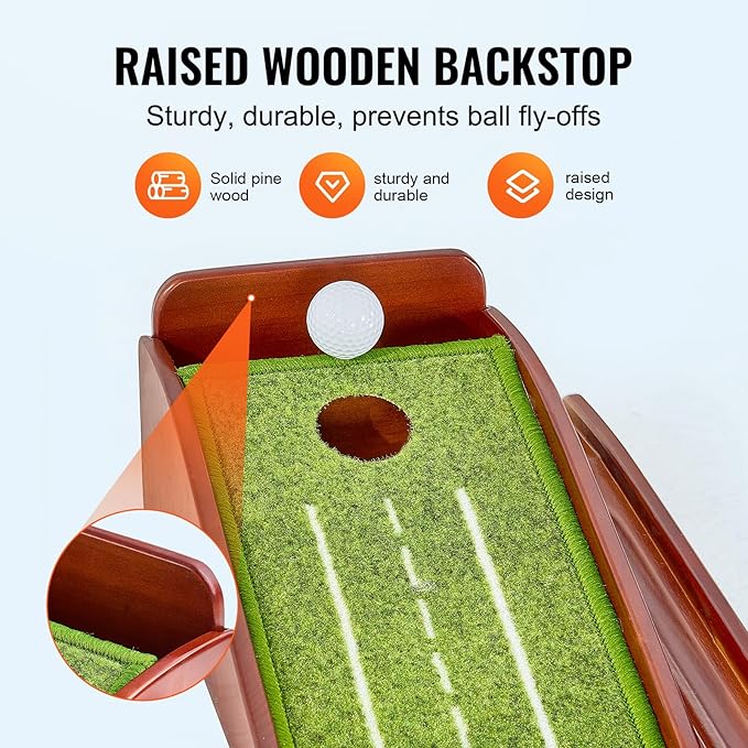 VEVOR Golf Putting Mat, Putting Green Indoor, Putting Matt for Indoors, Sports Spin n Putt Golf Game, Perfect Practice Putting Mat, Golf Putting Mats Practice Auto-Ball Return