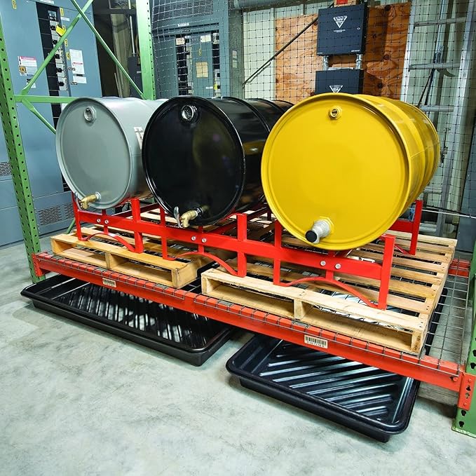 PIG Utility Containment Tray | 23.93 Gallon Sump Capacity | 28.25" W x 52.25" L x 5" H | Black | PAK919