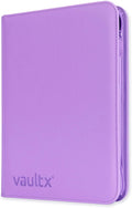 Vault X 9 Pocket Trading Card Zip Binder, 360 Cards, Premium Exo-Tec Album Material, 20 Side-Loading Pages, Folder for Collectible Games, Sports, TCG (Purple)