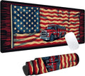 Fire Truck Gaming Mouse Pad, Office Desk Mat, Anti-Slip Rubber Base Cool Aesthetic Mouse Pads for Computer Laptop Keyboard School Home Desktop Gamer Home Accessories Decor 31.5" x 11.8"