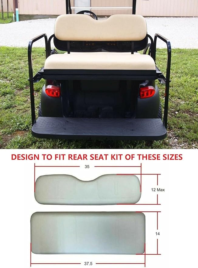 Huskey 4PCS Golf Cart Front/Rear Seat Covers for Club Car Precedent 2004+ G&E Models Custom Two-Tone Black/Blue Diamond Stitching with Blue Piping,Marine Grade Vinyl Material,Staple On Design