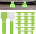 100-Pack Hook and Loop Cable Ties, 3.5 x 1.1 Inch Enhanced Self-Adhesive Cord Organizer for Desk/Home/Wall/Office Essentials, Cable Management Under Desk [Green]