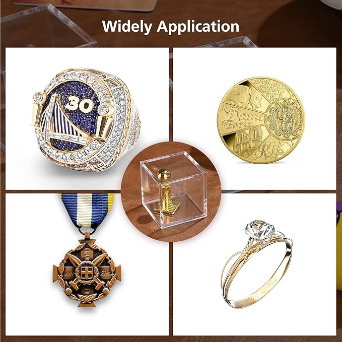 Championship Ring Display Case,Acrylic Display Box and Holder for Super Bowl Rings, Championship Rings, and Baseball Rings,for Collectors and Enthusiasts,6pcs