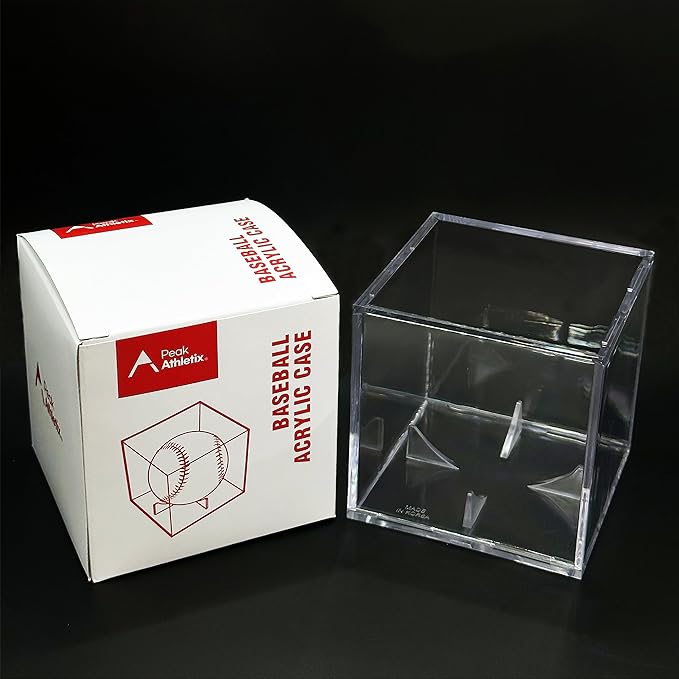 Baseball & Golf Ball Display Case Acrylic Cube Square Clear Memorabilia Display & Storage Sports Official Baseball Accessories (Baseball Case, Standard)