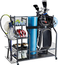 VEVOR Golf Bag Organizer, Golf Bag Storage Rack Stand Holder, Sports Equipment Storage Rack, Golf Storage Organizer for Garage, Sports Gear, Toys Storage Rack Hooks