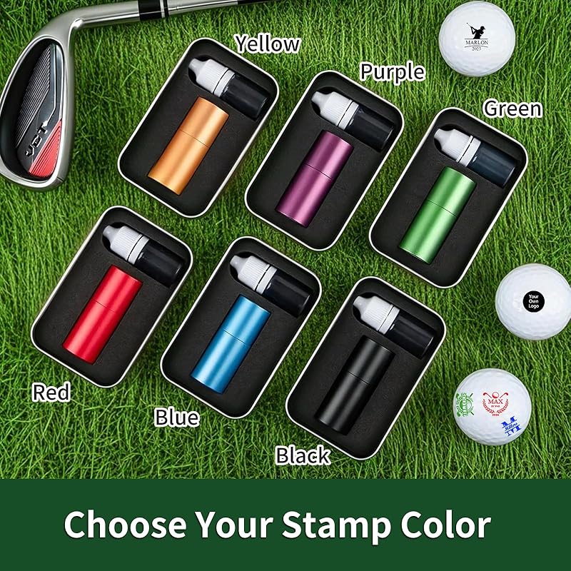Personalized Golf Ball Stamp with Metal Storage Case, Custom Name Reusable Golf Ball Marking, Golf Accessories, Gifts for Golf Lovers, Golfers, Dad, Husband, Father's Day Birthday Wedding Gifts