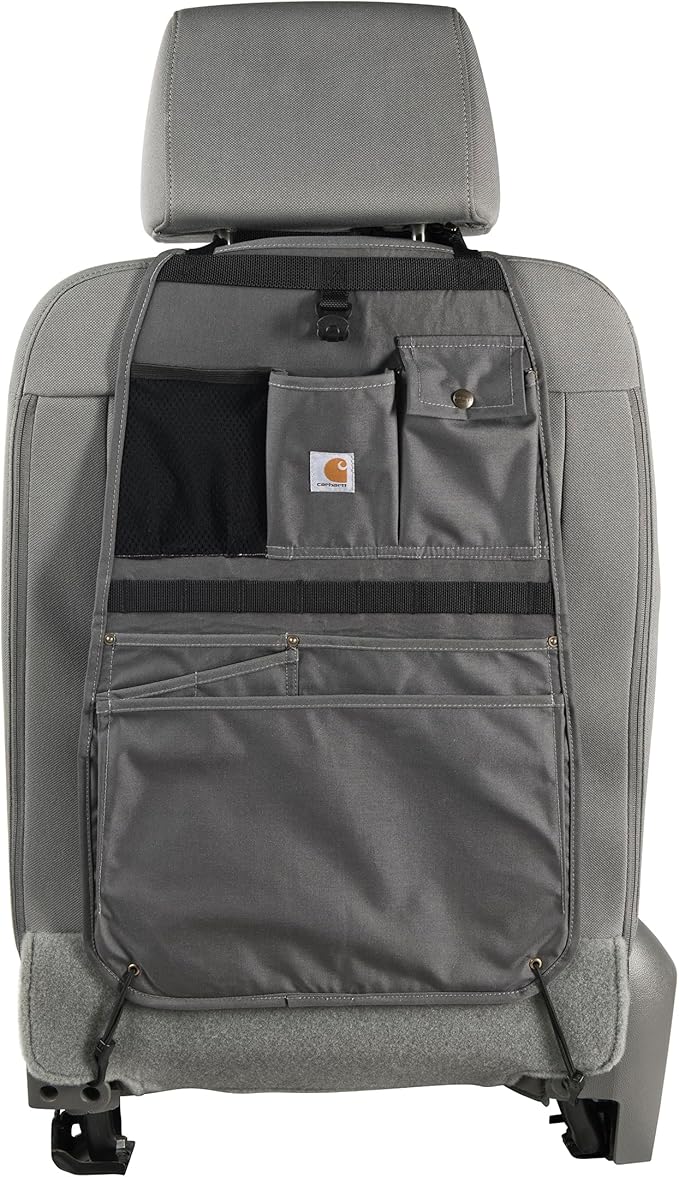 Carhartt Universal Nylon Duck Automotive Seat Back Organizer, Organization for Work and Kids, Gravel