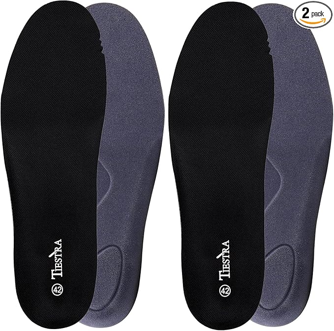 2 Pair-Insoles for Mens Memory Foam Shoe Inserts,Replacement Insoles for Work Boot Running Shoes-Shock Absorption and Cushion for Feet Relief,Comfort Inner Soles for Everyday Use Black 45EU/US12