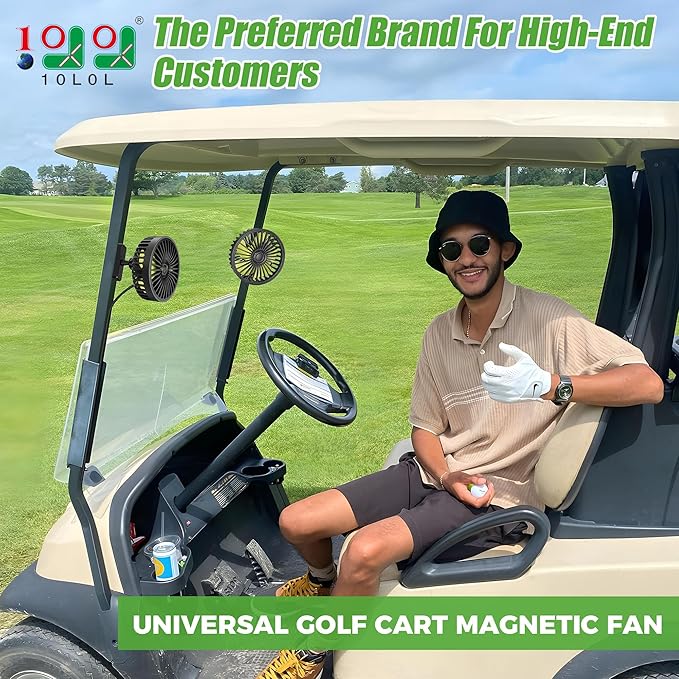 Universal Fan with Magnetic Bracket, 3 Speed Settings USB Powered Fan for Office Car Golf Cart with Magnetic Bracket