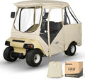 10L0L 4 Passenger Golf Cart Enclosure for Club Car DS Short Roof, 600D Waterproof Golf Cart Rain Cover, Heavy Duty Driving Enclosure, Snowproof Windproof, with Clear PVC Windows & Tail Light Panel