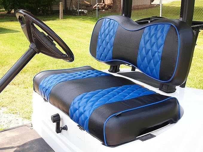 Huskey Parts Company Blue Black Golf Cart Front Seat Covers 2 PCS Compatible with Yamaha G29 Drive 2007+，Drive 2