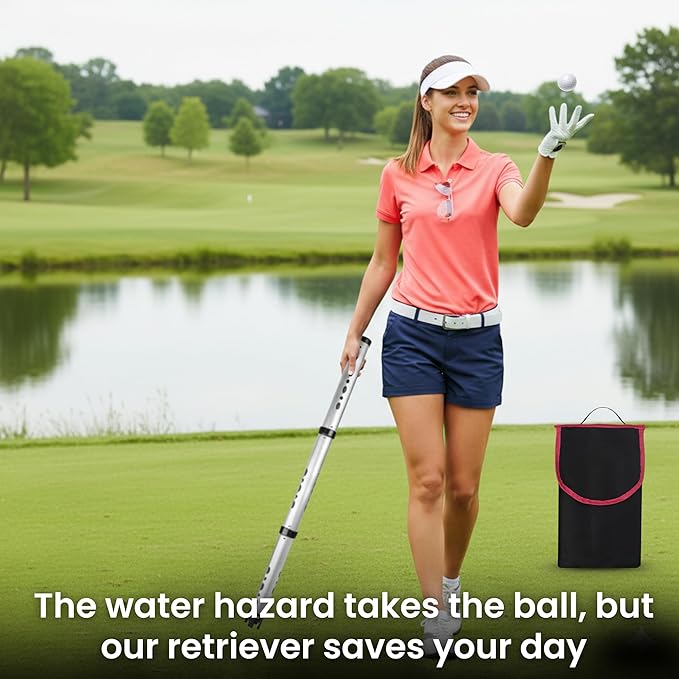 AUREXA–Golf Ball Retriever Telescopic Golf tees Golf Accessories Golf Gifts Golf Ball Cleaner Golf Ball Stamp Ball Bag Golf Ball Holder disc Golf Retriever Practice Golf Balls