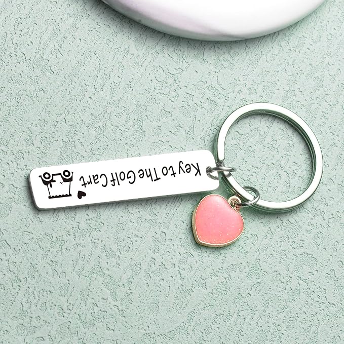 ZNOSVEI Bundle – 2 Items: Golf Keychain and Best Friend Keychain, Golf Cart Key Chain Course Tour Driver Jewelry Golfer Gifts, Friend Appreciation Gifts For Sister Jewelry From Brother Keyring