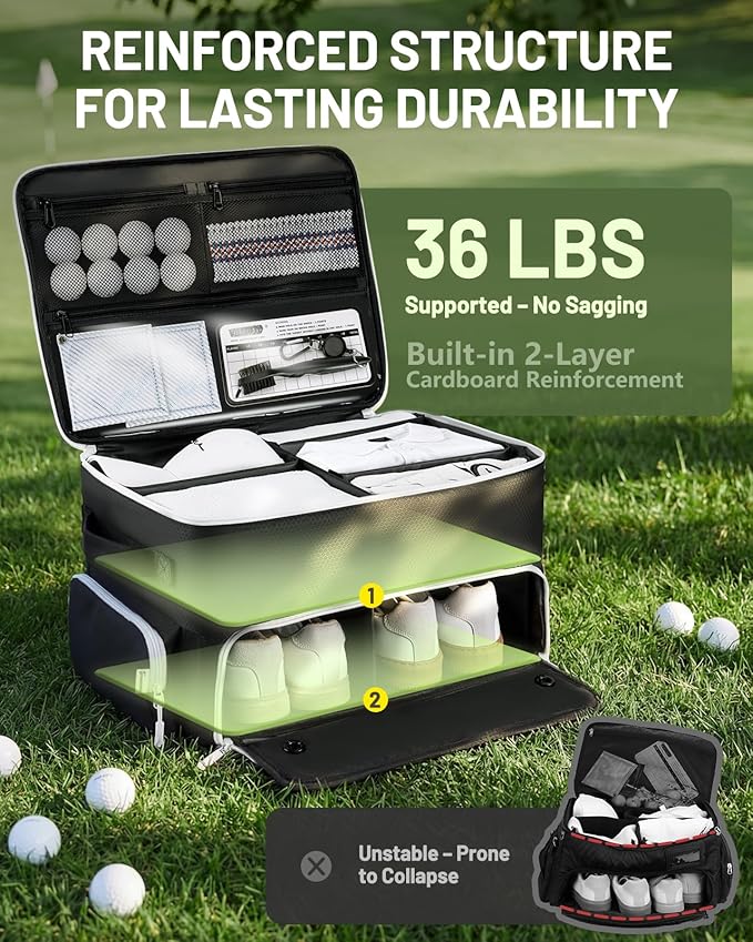 Golf Trunk Organizer, Golf Accessories for Men/Women to Storage Stuff and Gear, Cool Gifts for Golfers, Dad, Him/Her, Birthday or Father’s Day
