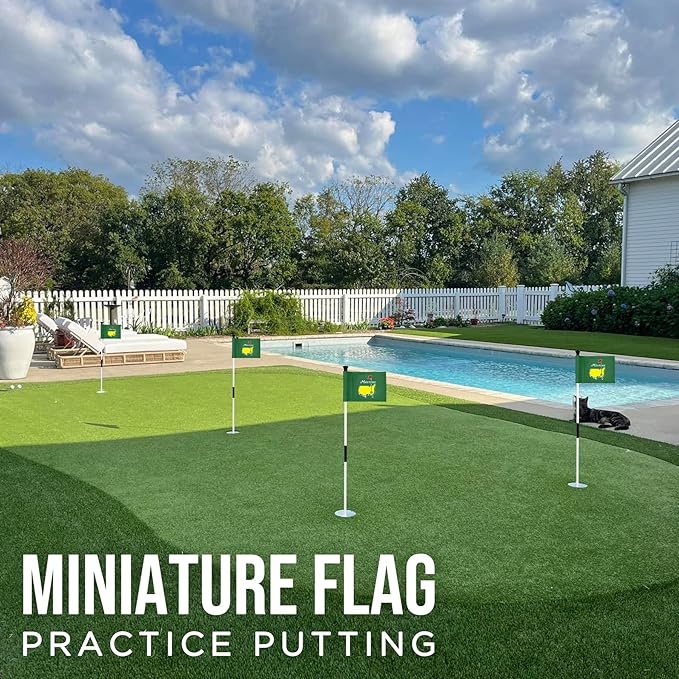 Themed Golf Flag Mini, 8x6 Inch, Double-Sided Silk-Screened, Fade-Resistant 420D Nylon, Ideal for Backyard Practice Putting Green