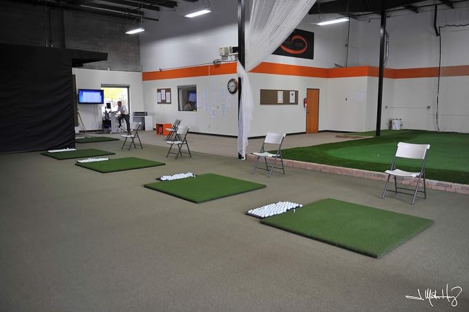 Original Country Club Elite by Real Feel Golf Mat 5x5 ft, Thick Outdoor & Indoor Turf Practice Mat with Real & Rubber Tee Compatibility | Heavy Duty Advanced Rubber Backing Training Mat | Zero Bounce
