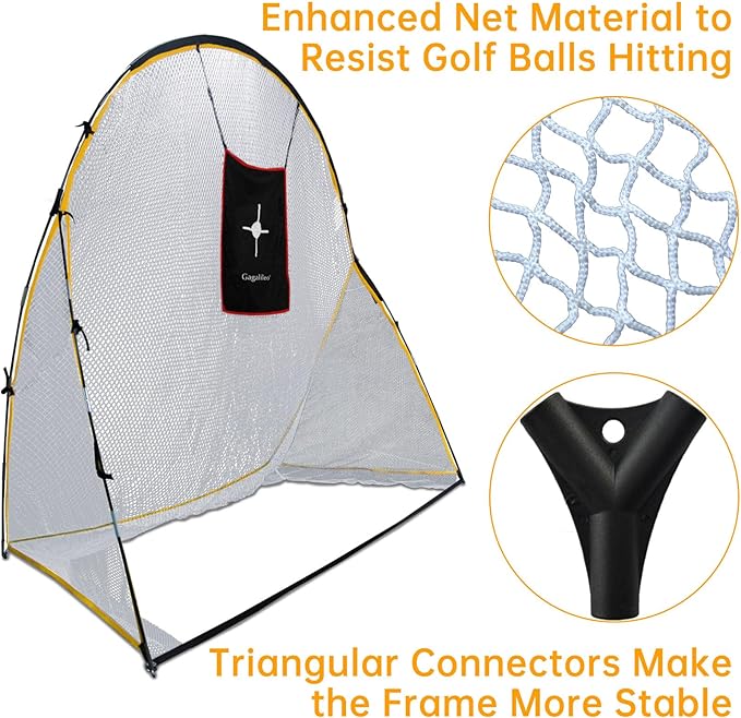 Gagalileo Golf Net: 10x7ft Practice Driving with Barrier Tur Mat Target for Backyard Home Adults Beginners