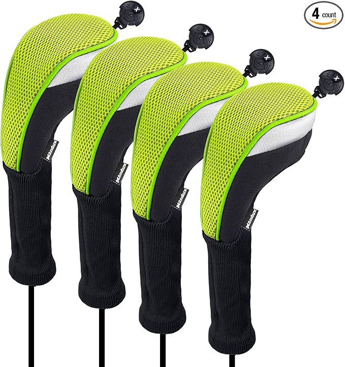 Andux 4pcs/Pack Long Neck Golf Hybrid Club Head Covers Dial No. Tag CTMT-02