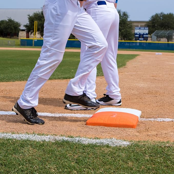 Champion Sports Pro Double First Base - Official One Piece Double First Base - Easy Install Base With Ground Anchors,Orange