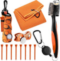 Liliful 12 Pcs Golf Accessories Kit, Include Golf Ball Bag with Hook Towel Tees Magnetic Ball Marker Divot Tool Cleaner Brush for Women Man Gifts