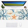 Starfish Coral Ocean Gaming Mouse Pad, Desk Mat, Non-Slip Rubber Base Cool Aesthetic MousePads for Computer Laptop Keyboard Office School Home Desktop Accessories Decor 31.5" x 11.8"