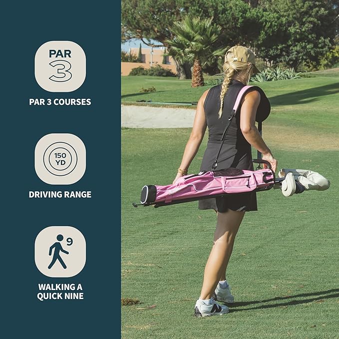 The Original Lightweight Sunday Golf Bag with Stand – Easy to Carry, Durable Pitch & Putt Bag for Driving Range, Par 3 & Executive Courses
