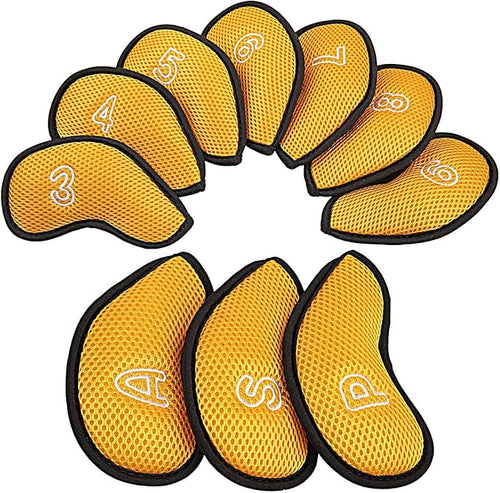 10Pcs/Pack New Meshy Golf Iron Covers Set Golf Club Head Cover Fit Most Irons