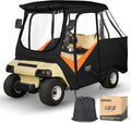 10L0L 4 Passenger Golf Cart Enclosure for Club Car DS Short Roof, 600D Waterproof Golf Cart Rain Cover, Heavy Duty Driving Enclosure, Snowproof Windproof, with Clear PVC Windows & Tail Light Panel