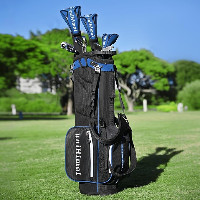 Complete 9-Piece Golf Club Set for Men, Right Hand, Includes Stand Bag