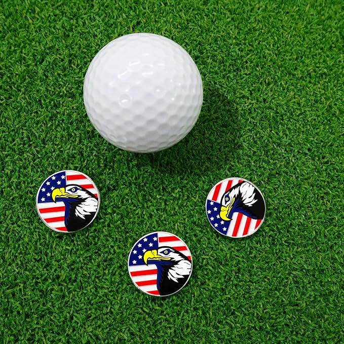 FINGER TEN Golf Ball Marker with Hat Clip Markers Assorted Patterns Value Gift Set Mark Golf Divot Tool Accessories for Men Women Kids