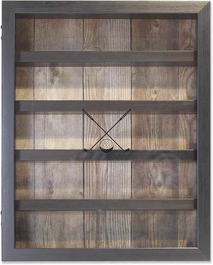 Lawrence Frames 531011 11x14 Golf Display Case-Holds 25 Logo Balls Shadow Box Frame, Black
