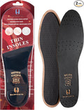 HANDARTE Premium Leather Shoe Insoles | Thin Shoe Inserts for Men/Women | Dress Shoe Insoles - Durable - 100% Natural Goatskin & Anti Sweat - Suitable for No-Socks (US W9.5/M8 | EU41)