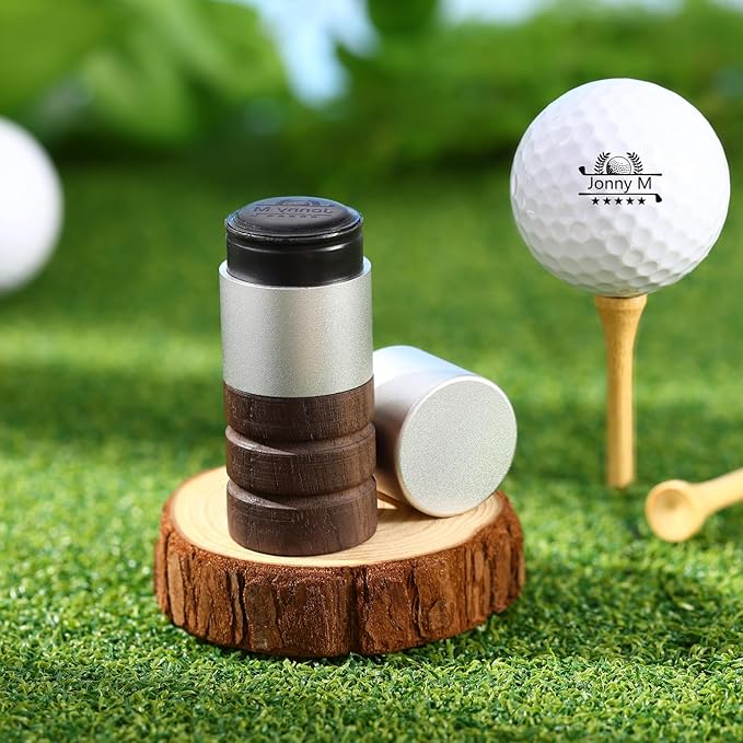 Golf Ball Stamp Personalized Marker - Premium Metal Custom Golf Ball Stamp - Quick-Dry Ink Monogram Identifier - Unique Golfing Accessories Gifts for Men Dad