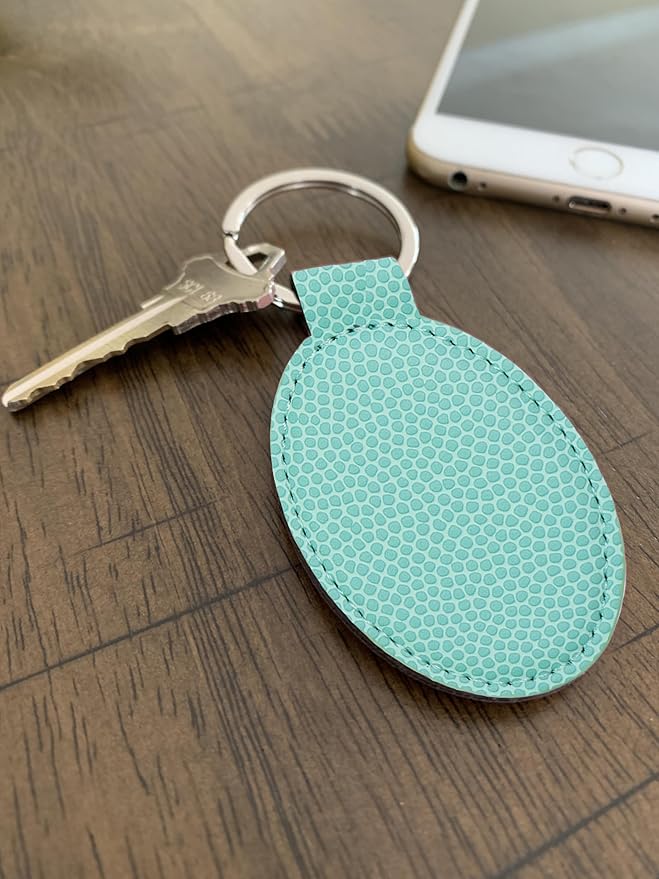 LaserGram Oval Keychain, Sunflowers, Personalized Engraving Included