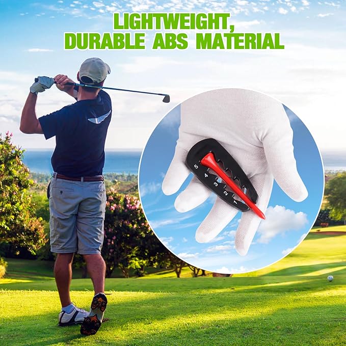 T TGBROS Golf Tee Height Tool with 50 Ground Spikes, Adjustable Tee Setter for Consistent Shots, Golf Training Aid for Drivers & Irons, Precision Tee Height Adjuster for All Skill Levels