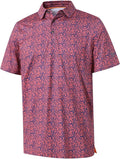 Golf Shirts for Men Dry Fit Short Sleeve Print Performance Moisture Wicking Polo Shirt