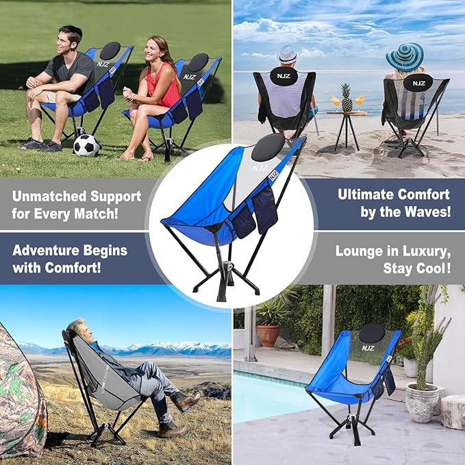High-Back Folding Chair for Indoor & Outdoor Use — Comfortable Support, Easy Setup, Portable Chair for Home, Patio, Camping & Relaxation