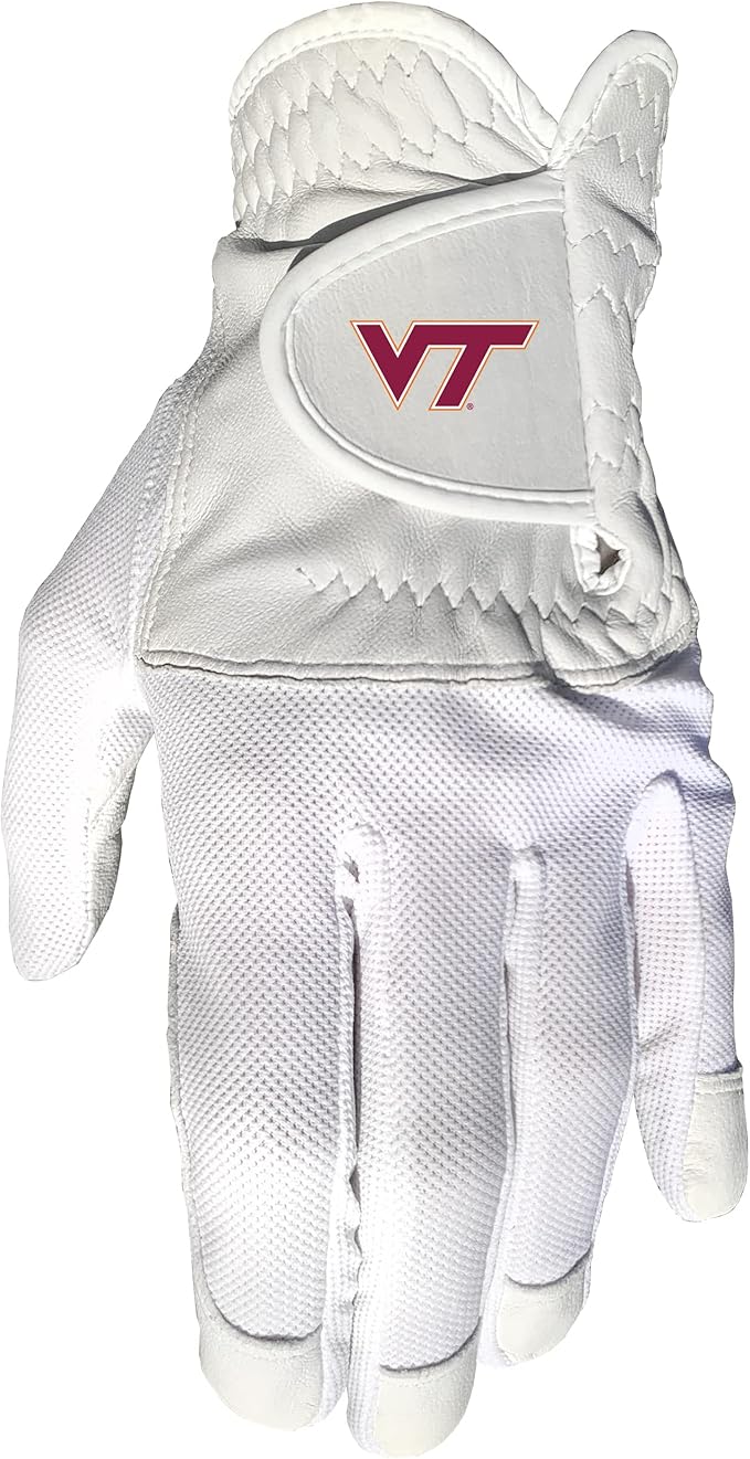 Team Golf NCAA Men's Left Hand Golf Glove, For Right Handed Players, One Size, Includes Removable Double-Sided Magnetic Ball Marker