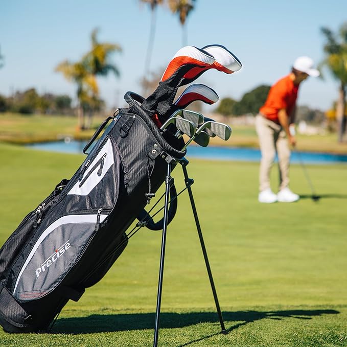 Precise M5 Men’s Golf Set – Driver, Wood, Hybrid, 5-PW Irons, Putter, Stand Bag and 3 Headcovers - All Graphite Shafts