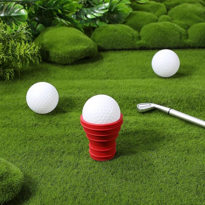 NUOBESTY Golf Pick-up Suction Cup Grabber Rubber Golf Ball Retriever Picker Upper for Putter Tool Accessories (Red)