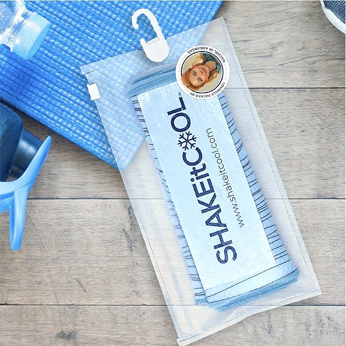 SHAKEitCOOL Original Cooling Towel – Be Cool in Style - Heat Relief, Soft, Lightweight, Sun Protection, Easy Clean - Perfect for Biking, Running, Yoga, Gym, Gardening - Aurora