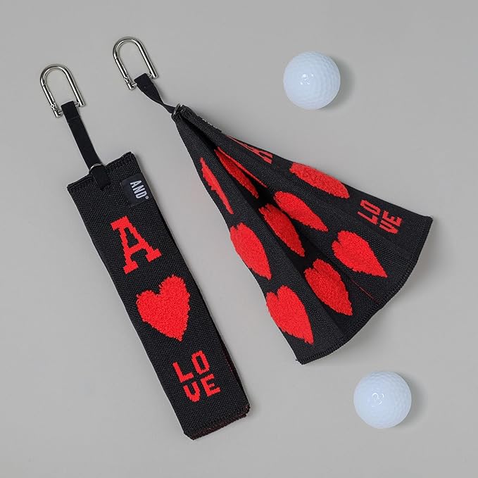 ANDGOLF Pleats Ball Towel, Use to Wash My Ball and Club, Best Choice for Golf Gifts, Embroidered Golf Towels, Clip for Bags/Pants/Skirts, Durable Elastic Band, Colorful Fashion Golf Item