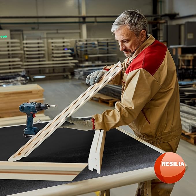 RESILIA Work Bench Mat - 22" X 96" X 0.06" Scratch-Resistant PVC Mats - Protect Your Workbench, Table, or Tool Station from Painting, Woodworking, Crafting, Building, & More, Black, Made in USA