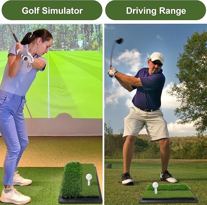 Premium Rubber Golf Tees for Mats Golf Tee Holder for Driving Range Simulator Hitting Mats and Outdoor Training 6 Sizes Rubber Tees & 6pcs 3-1/4 Tees (12 Pcs)