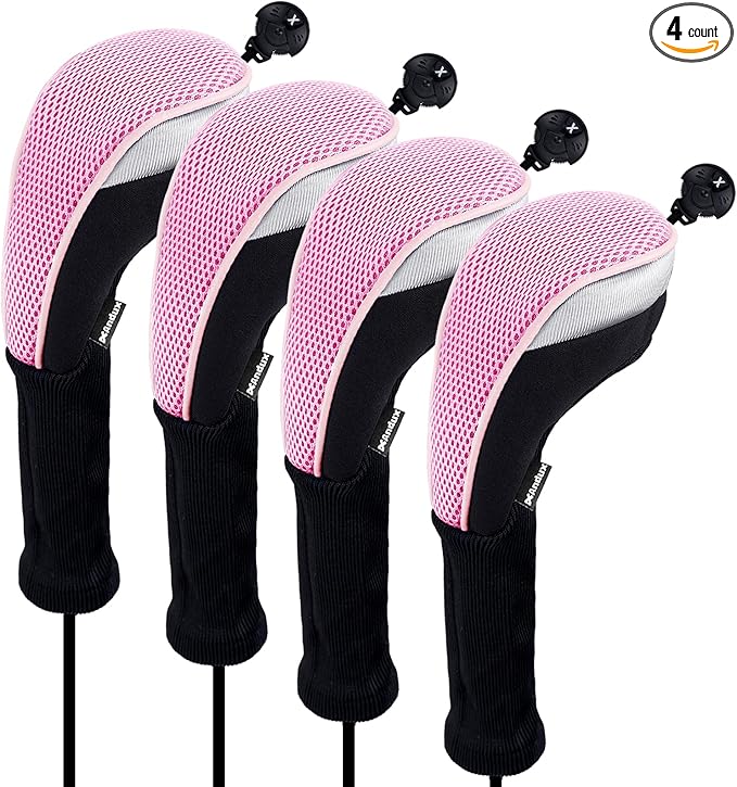 Andux 4pcs/Pack Long Neck Golf Hybrid Club Head Covers Dial No. Tag CTMT-02
