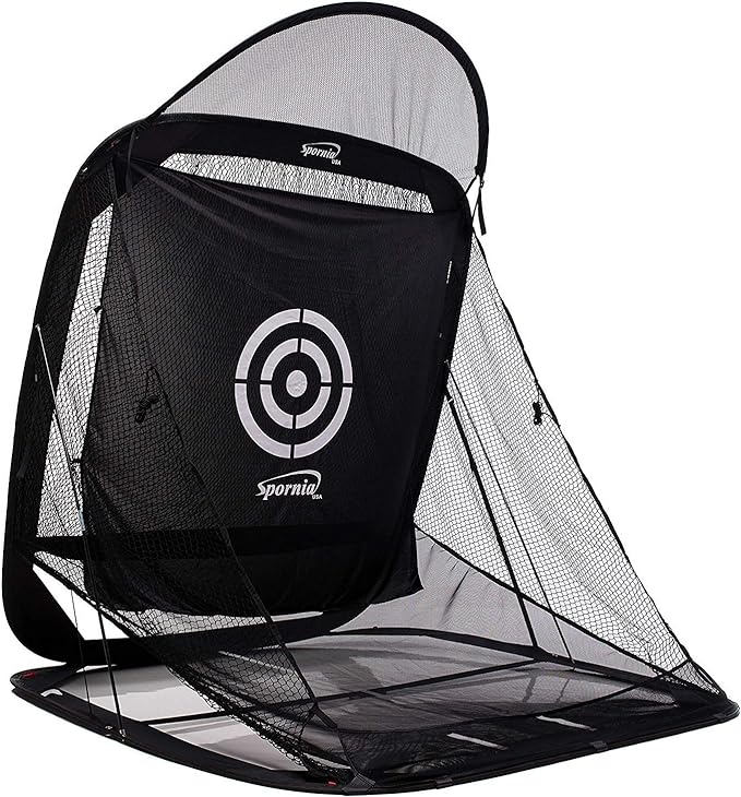 Spornia Spg-7 Golf Practice Net - Automatic Ball Return System w/Target Sheet, Two Side Barrier