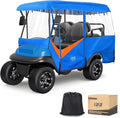 10L0L 4 Passenger Golf Cart Enclosure - 86" Roof Fit, Universal Golf Cart Cover for Yamaha Club Car EZGO,Waterproof 600D Rain Cover,Transparent Tail Light Panel,Foldable Door,4-Sided Clear Windows
